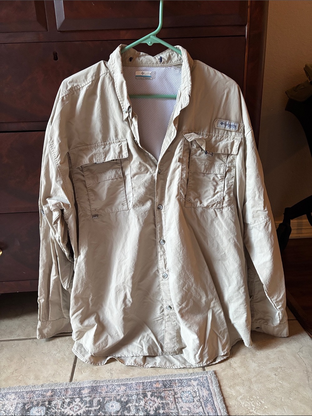 Columbia Men's Casual Button-Down Shirt Jacket - Light Khaki